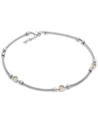 Gemstones - Steel 2.37 Ct. Tw. Diamond & Lemon Quartz Necklace - Lyst