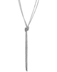 Adornia - Crystal 32In Tennis Knotted Lariat Necklace - Lyst
