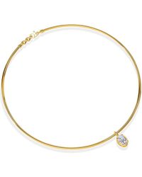 Lab Grown Diamonds - 14K 1.21 Ct. Tw. Lab-Grown Diamond Omega Pendant Necklace - Lyst