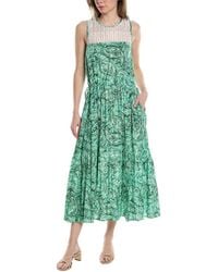 Monte and Lou - Elation Lace Yoke Midi Dress - Lyst