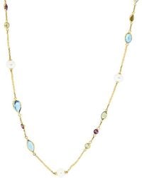 Effy Fine Jewelry - 14K 28.00 Ct. Tw. Gemstone & 6Mm Pearl Necklace - Lyst