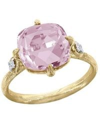 Reiss - 14k 3.40 Ct. Tw. Diamond & Rose Quartz Cocktail Ring - Lyst