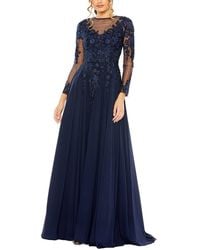 Mac Duggal - Hand-Embellished Lace Gown With Jeweled Embroidery - Lyst