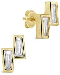 Sterling Forever - 14k Plated Cz Colsie Studs - Lyst