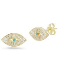 Sphera Milano - 14K Over Synthetic Cz Evil Eye Earrings - Lyst