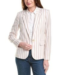 Tahari - The Helena Striped Linen-Blend Blazer - Lyst