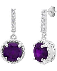 MAX + STONE - Max + Stone Silver 2.10 Ct. Tw. Amethyst Drop Earrings - Lyst