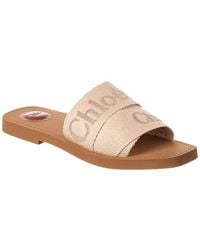 Chloé - Woody Logo Canvas Slide - Lyst