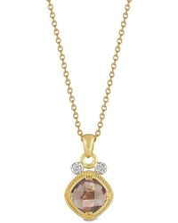 Reiss - 14K 2.07 Ct. Tw. Diamond & Smokey Topaz Necklace - Lyst