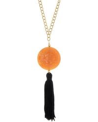 Kenneth Jay Lane - 18k Plated Pendant Necklace - Lyst