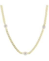 Glaze Jewelry - 14k Over Silver Cz Curb Chain Necklace - Lyst