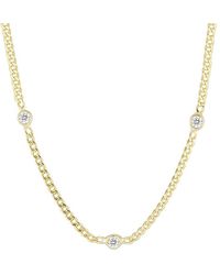 Glaze Jewelry - 14k Over Silver Cz Curb Chain Necklace - Lyst