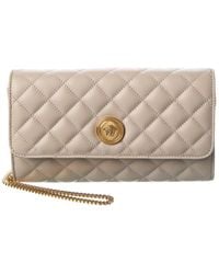 Versace - Medusa Quilted Leather Wallet On Chain - Lyst