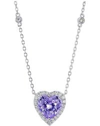 Savvy Cie - Cz Heart Pendant Necklace - Lyst