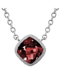 Diamond Select Cuts - 14K Diamond .03 Ct. & 1.10 Ct. Garnet Necklace - Lyst