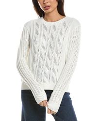 Forte - Crystal Cable Pointelle Sweater - Lyst