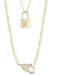 Glaze Jewelry - 14k Over Silver Cz Padlock Necklace Set - Lyst