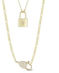 Glaze Jewelry - 14k Over Silver Cz Padlock Necklace Set - Lyst