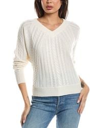 Forte - Diagonal Cable V-Neck Cashmere Sweater - Lyst