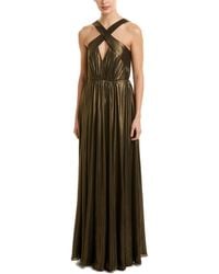 halston heritage satin and organza tiered degradé gown