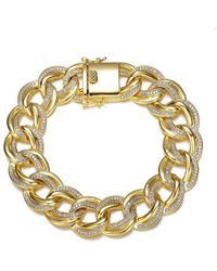 Rachel Glauber - 14k Plated Cz Link Chain Bracelet - Lyst