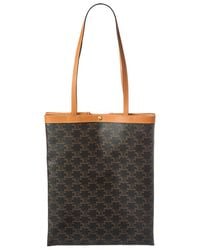 Celine - Triomphe Medium Canvas & Leather Tote - Lyst