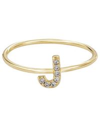 Adornia - 14K Plated Cz Initial Ring - Lyst