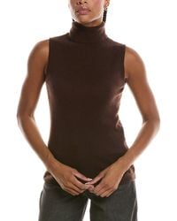 Forte - Basic Sleeveless Turtleneck 100% Cashmere Sweater - Lyst