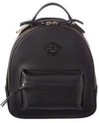 Versace Mini Medusa Palazzo Leather Backpack - Black