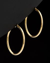 Italian Gold - 18k Polished Hoops - Lyst