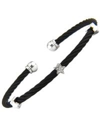 Diamond Select Cuts - Star 14K & Stainless Steel 0.02 Ct. Tw. Diamond Bangle Bracelet - Lyst