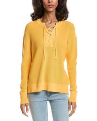 Forte - Lace-Up Rib Crewneck Sweater - Lyst