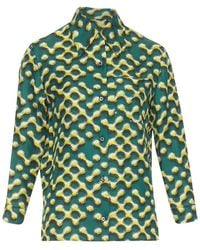 Prada - 2015 Silk Geometric Print Shirt, Size It (Authentic Pre-Loved) - Lyst