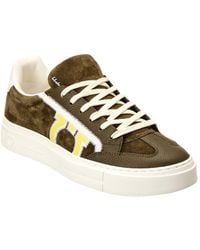 Ferragamo - Suede Leather Lace-Up Sneakers - Lyst