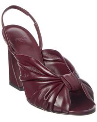 Fendi - Arco Leather Slingback Sandal - Lyst