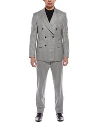BOSS - 2Pc Wool Suit With Flat Front Pant - Lyst