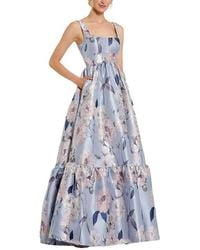 Mac Duggal - Brocade Scoop Neck Sleeveless Floral Gown - Lyst