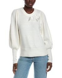 Cece - Floral Trim Sweater - Lyst