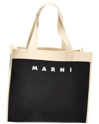 Marni - Logo Jacquard Medium Canvas Tote - Lyst