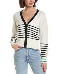 Brodie Cashmere - Irregular Stripe Cashmere-Blend Cardigan - Lyst