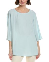 Eileen Fisher - Ballet Neck Silk Top - Lyst