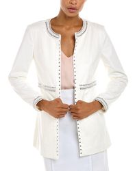 Insight Studded Long Jacket - White