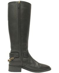 CHANEL - Leather Cc Chain Knee-High Riding Boot (Authentic Pre-Loved) - Lyst