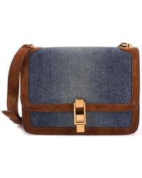 Saint Laurent - Denim Carre Satchel Medium (Authentic Pre-Loved) - Lyst