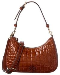 Tory Burch - Thea Embossed Shiny Leather Convertible Crossbody - Lyst