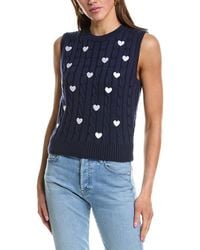 English Factory - Heart Embroidery Wool-Blend Sweater Vest - Lyst