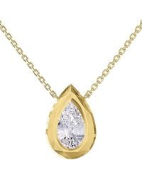 Lab Grown Diamonds - 18K Over 3.03 Ct. Tw. Lab-Grown Diamond Pendant Necklace - Lyst