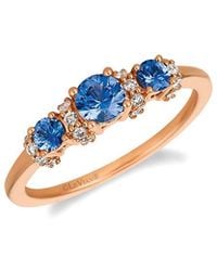 Le Vian - 14K Rose 0.81 Ct. Tw. Diamond & Sapphire Ring - Lyst