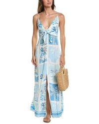 Surf Gypsy - Printed Crepe Maxi Dress - Lyst