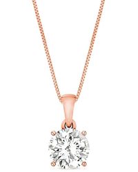 Amairah - 14K 3.00 Ct. Tw. Lab-Grown Diamond Solitaire Pendant Necklace - Lyst